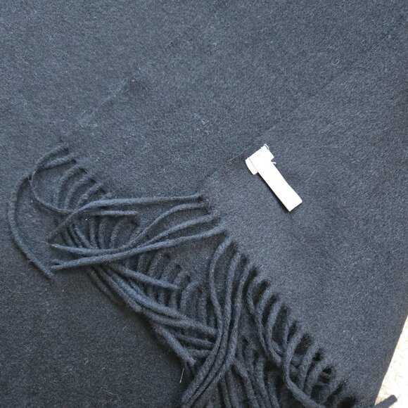 Ann Taylor Woven Cashmere Fringe Scarf Black - Picture 6 of 11